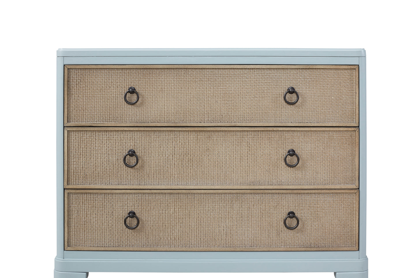 King Panel Bedroom Set With 3 Drawer Nightstand, Casual Dresser, Cane Mirror, 3 Drawer Cane Front Chest And Bench - Sand