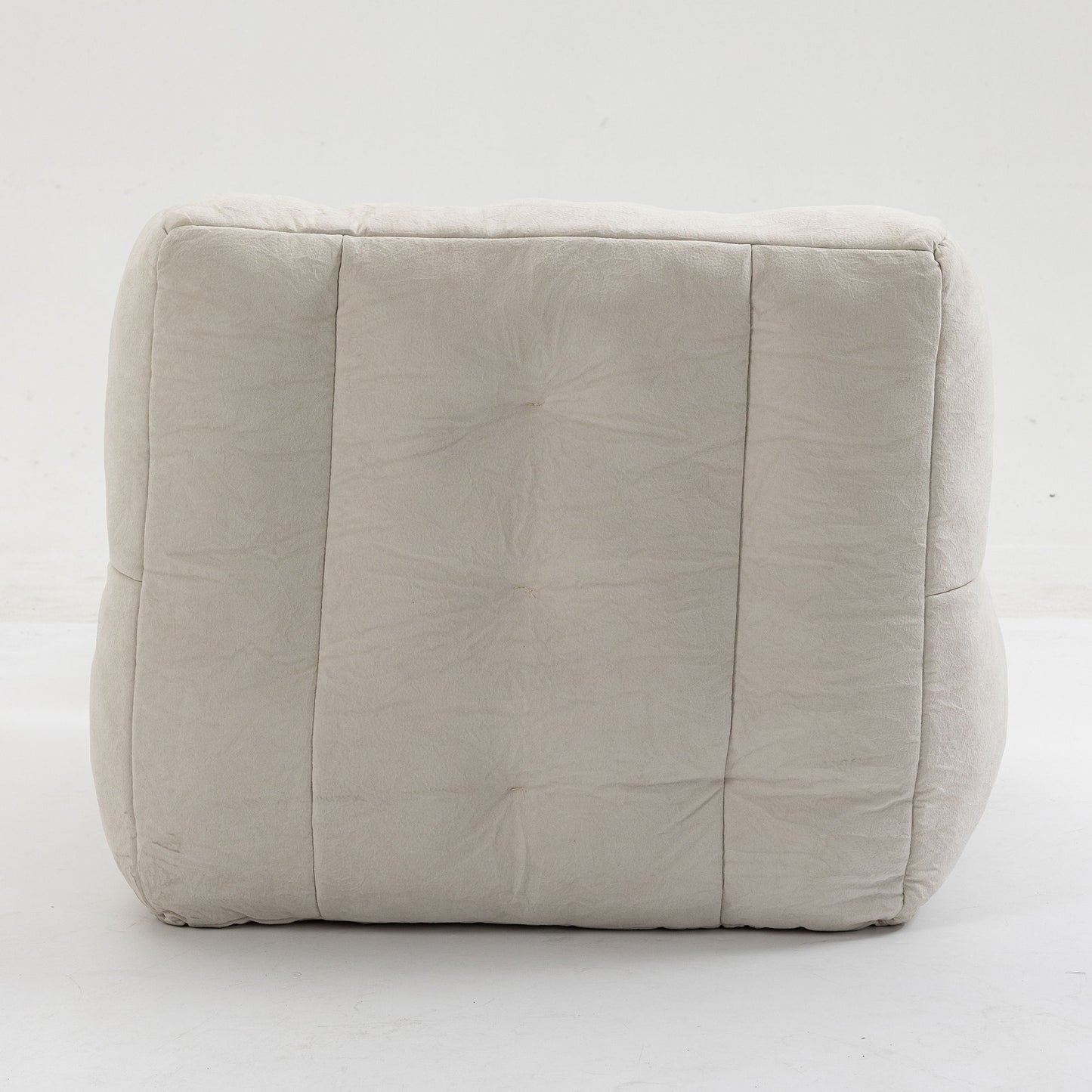 Fluffy Bean Bag Chair, Comfortable Bean Bag For Adults And Children, Super Soft Lazy Sofa Chair With Memory Foam And Ottoman, Indoor Modern Focus Bean Bag Chair For Living Room, Bedroom, Apartment - White
