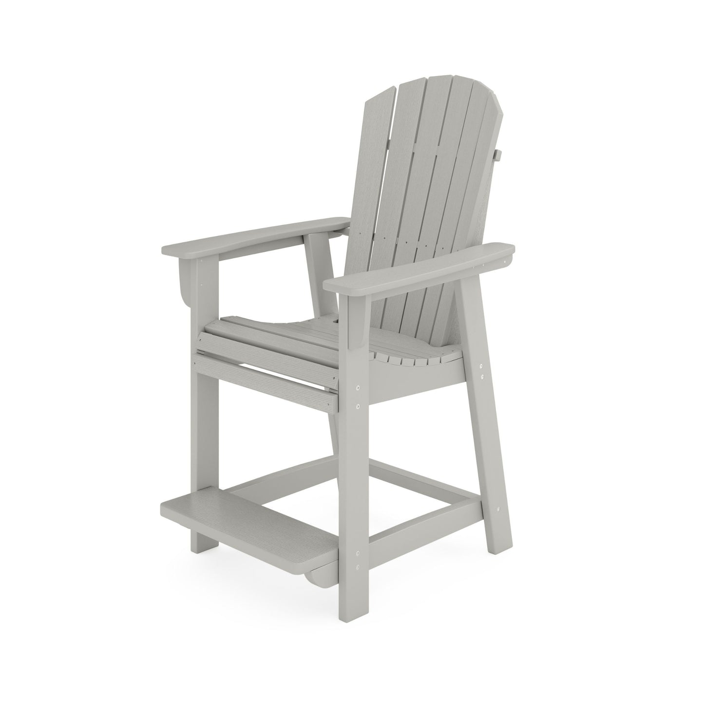 Adirondack Style Counter Chair Stylish HDPE Poly Lumber For Dining, Patio, And Garden Comfort - Dark Gray