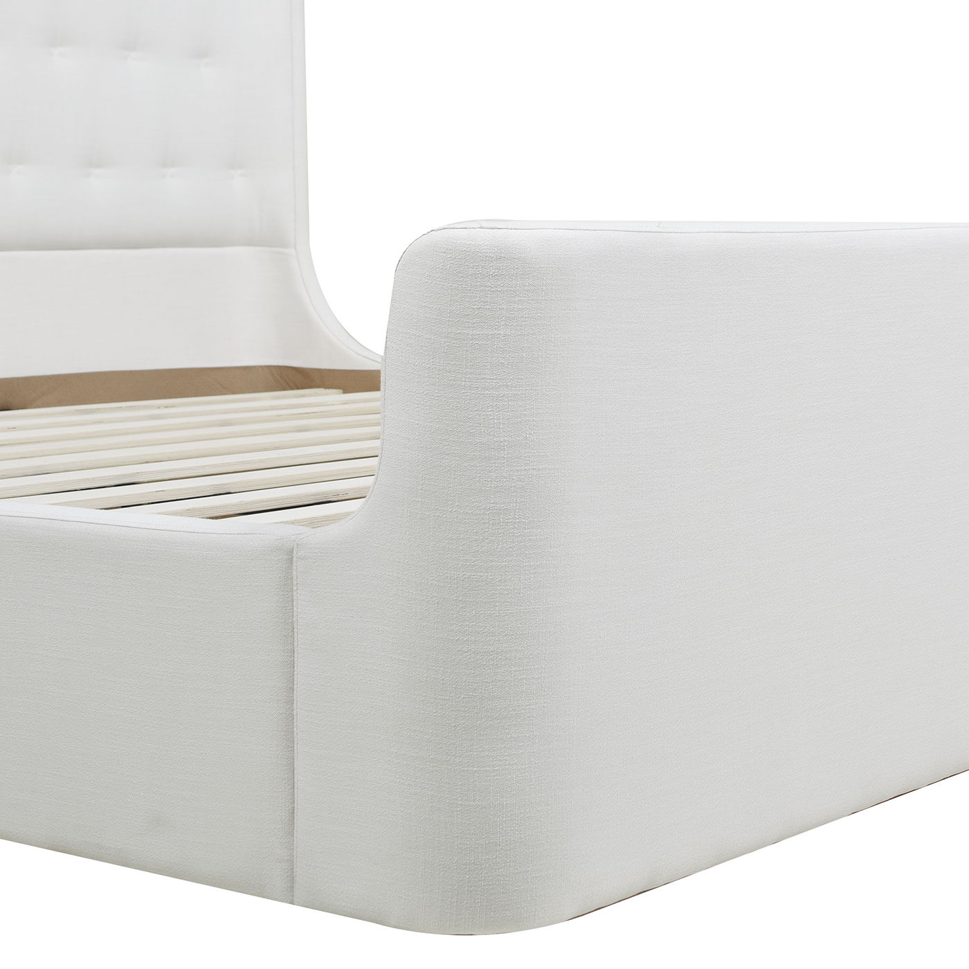Brooks - King Contemporary Tufted Shelter Platform Bed - Antique White