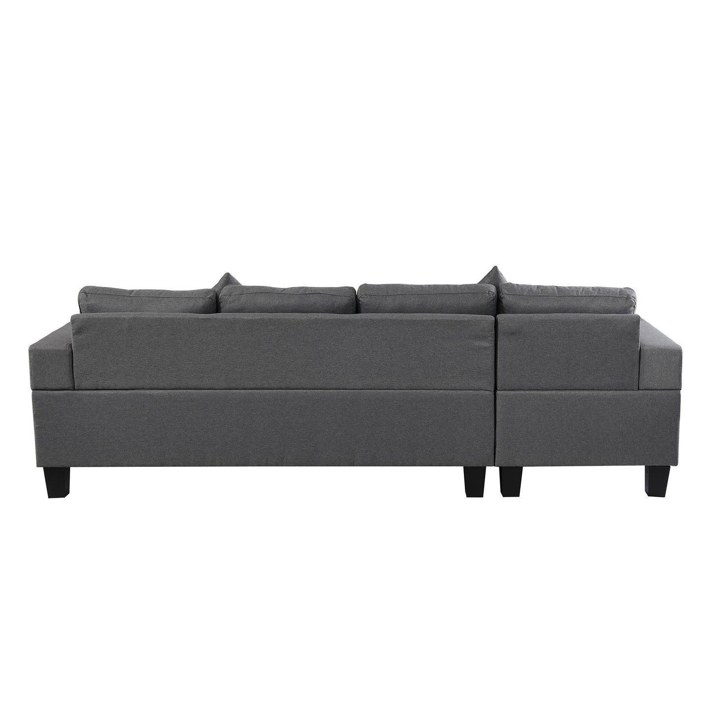 Sectional Sofa Set For Living Room With L Shape Chaise Lounge, Cup Holder And Left Or Right Hand Chaise Modern 4 Seat - Gray