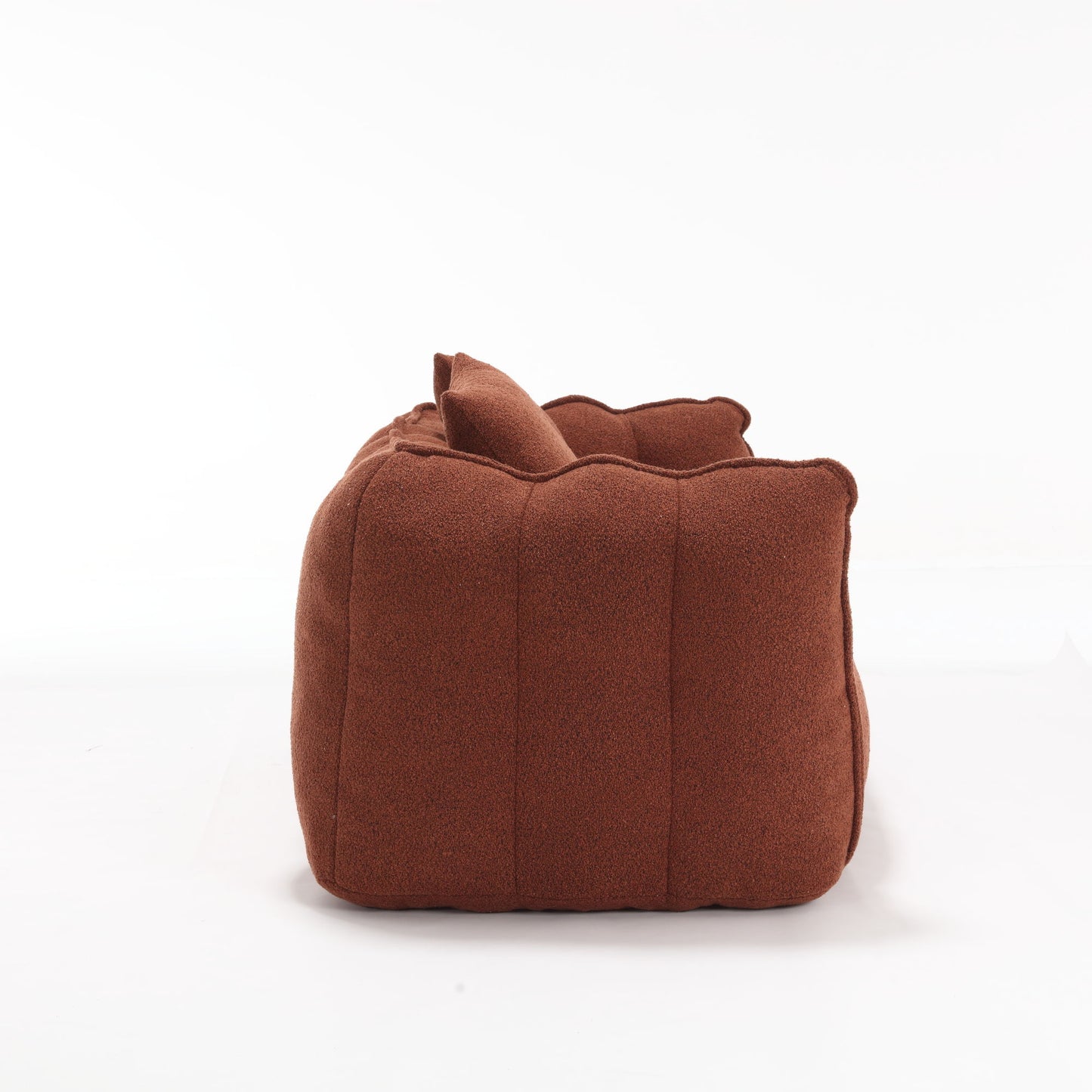 Soft Beanbag Chair With High Resilience Foam Core For Two People, The Comfortable Square Recliner Sofa Is Ideal For Family Members And Friends Engaged In Games, Reading, Watching TV - Red / Brown