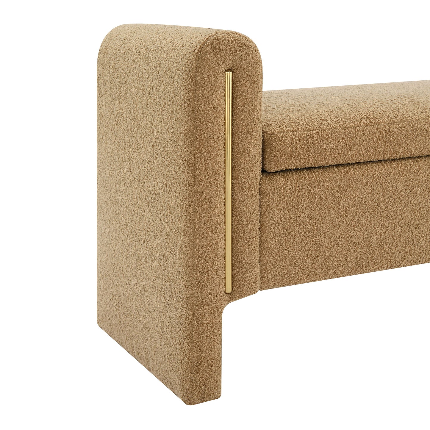 Modern Teddy Bed End Bench With Arms And Storage, Upholstered Large Foot Rest Stool, Comfy Window Vanity Bench For Living Room, Dorm, Coffee Table, Teddy - Coffee