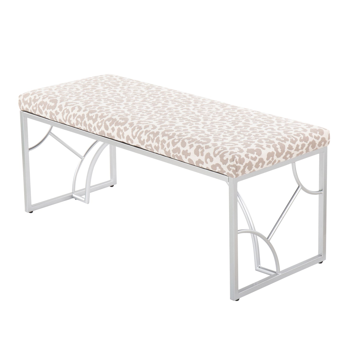 Constellation - Contemporary Bench - Silver / Gray Leopard