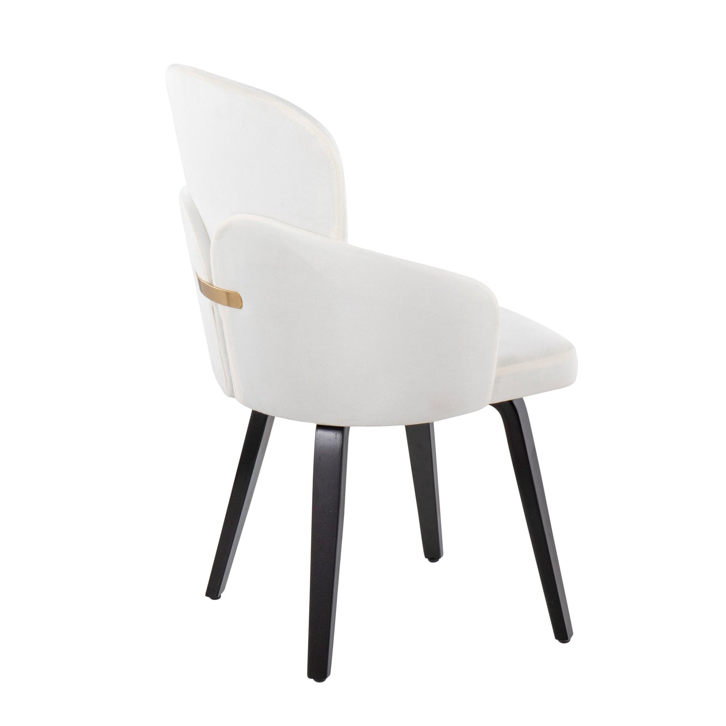 Dahlia - Contemporary Dining Chair (Set of 2) - Black / Cream - Velvet