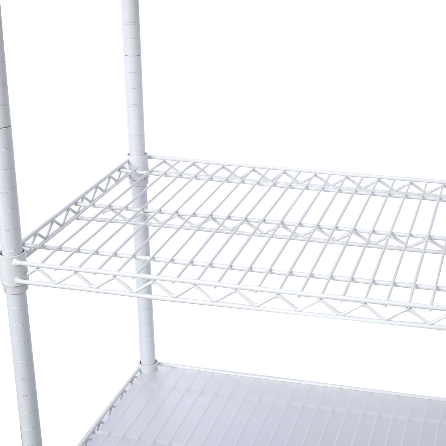 7 Tier Metal Shelf Wire Shelving Unit, 2450Lbs Heavy Duty Adjustable Storage Rack With Wheels & Shelf Liners For Closet Kitchen Garage Basement Commercial Shelving - White