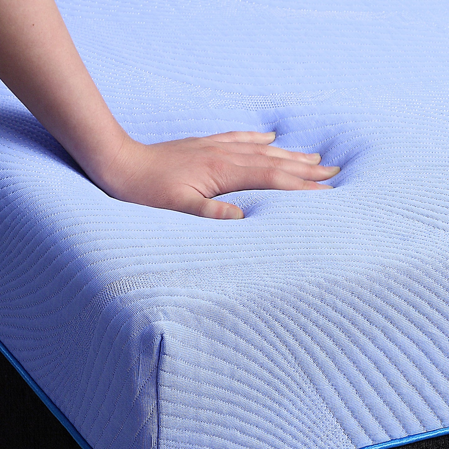 Refresh - 12" Twin Long Size Hybrid Cooling Gelcare Memory Foam And Coil Mattress - Blue