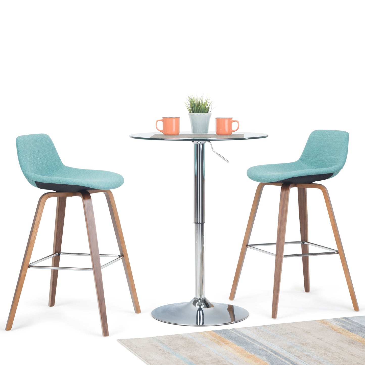 Randolph - Bentwood Upholstered Counter / Bar Height Stool (Set of 2) - Blue
