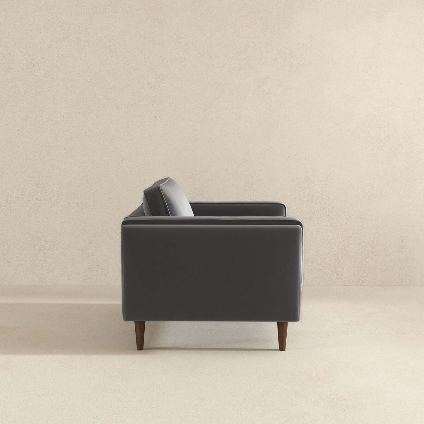 Amber - Velvet Lounge Chair - Brown / Gray