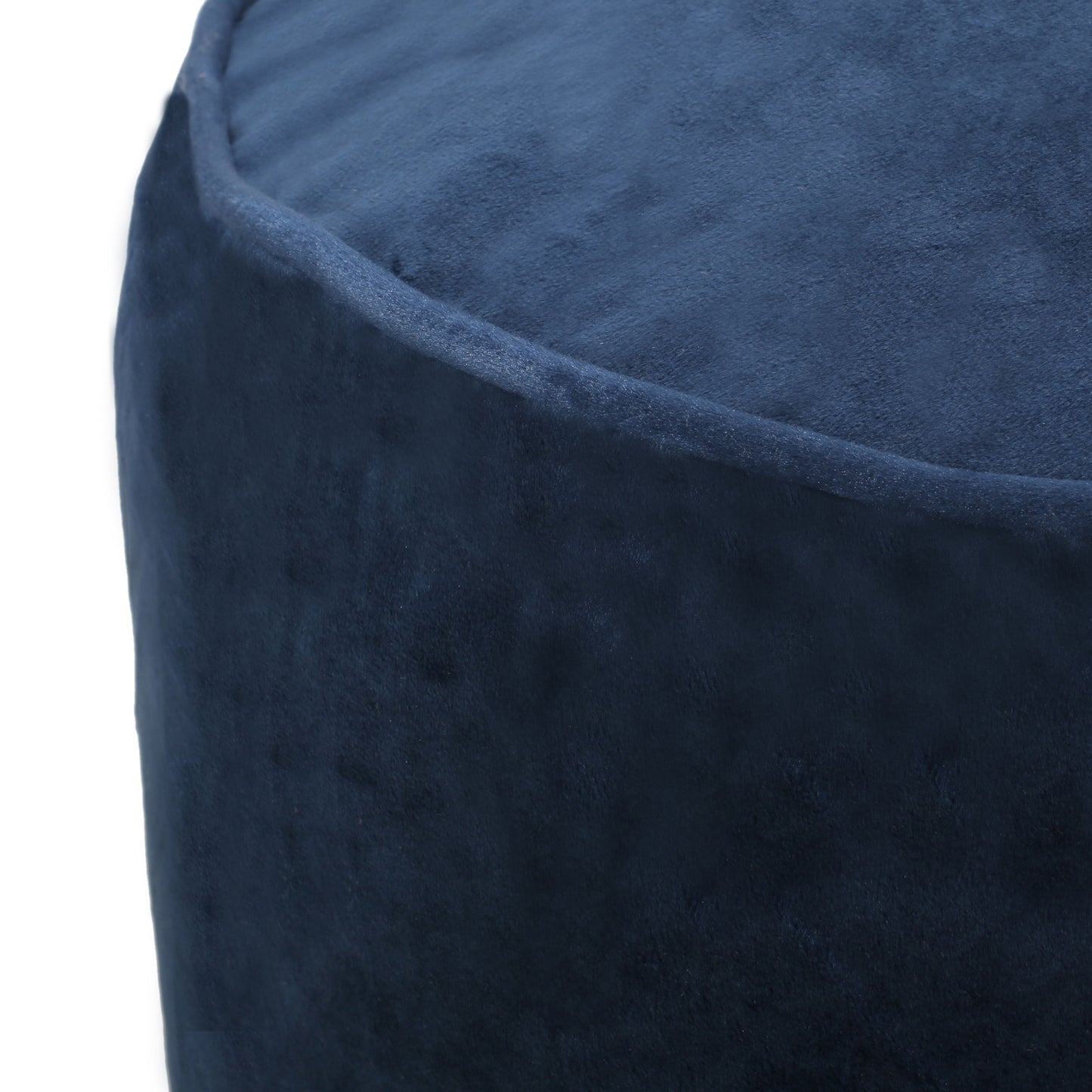 Shimon - Cylinder Pouf Ottoman Floor Cushion Cobalt - Blue