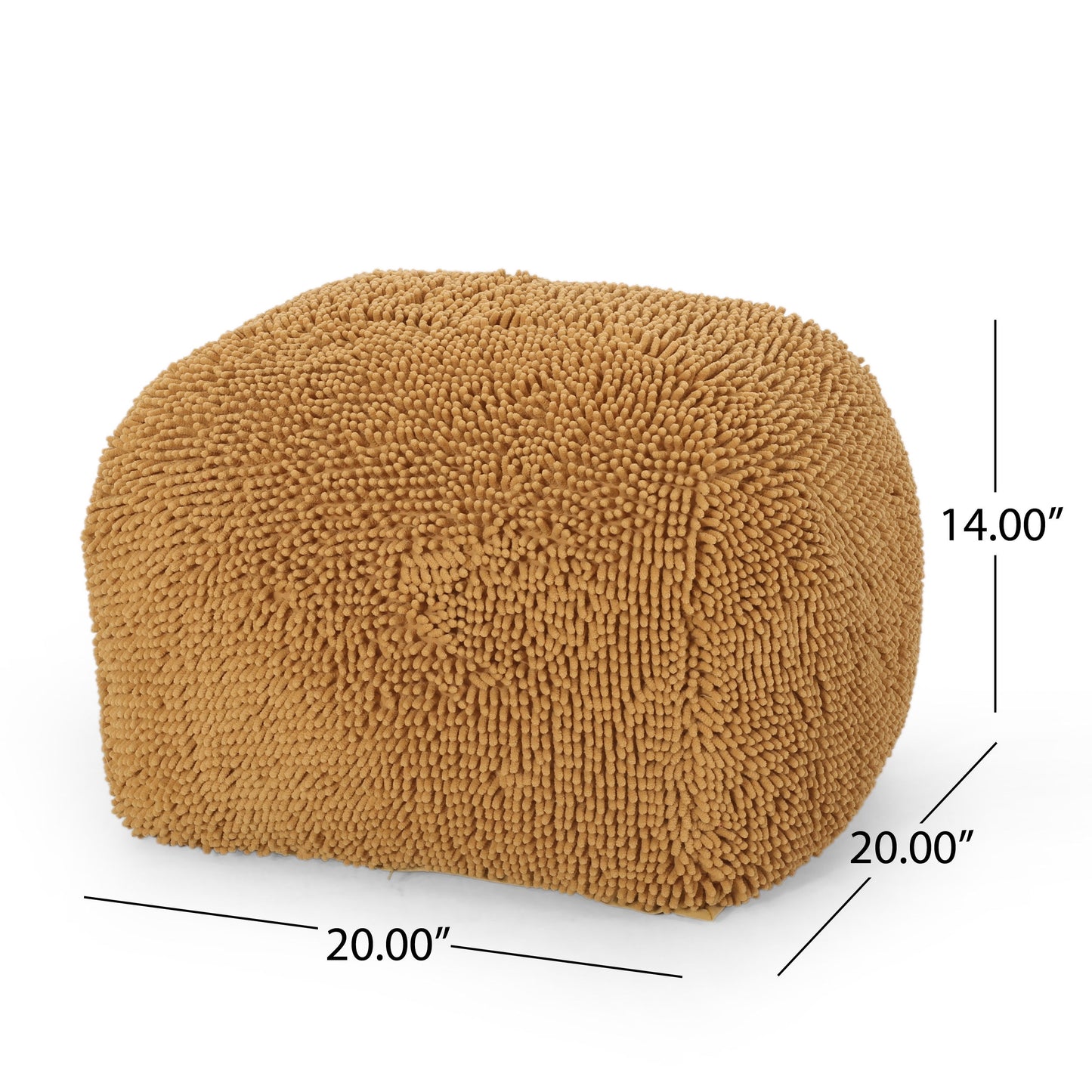 Spongy - Microfiber Square Pouf, Fun And Cozy Seating - Yellow