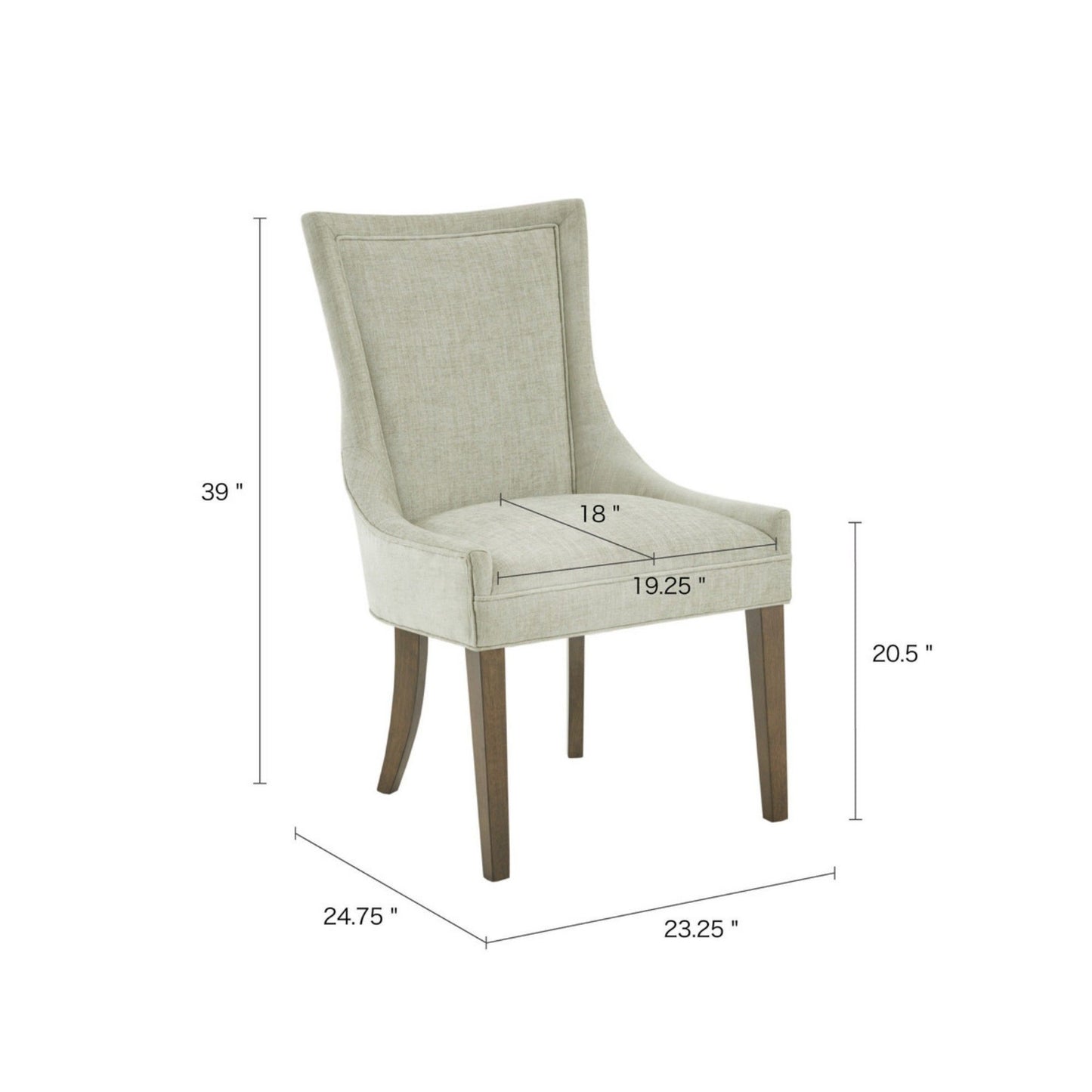 Ultra - Dining Chair With High Back (Set of 2) - Light Green Multi