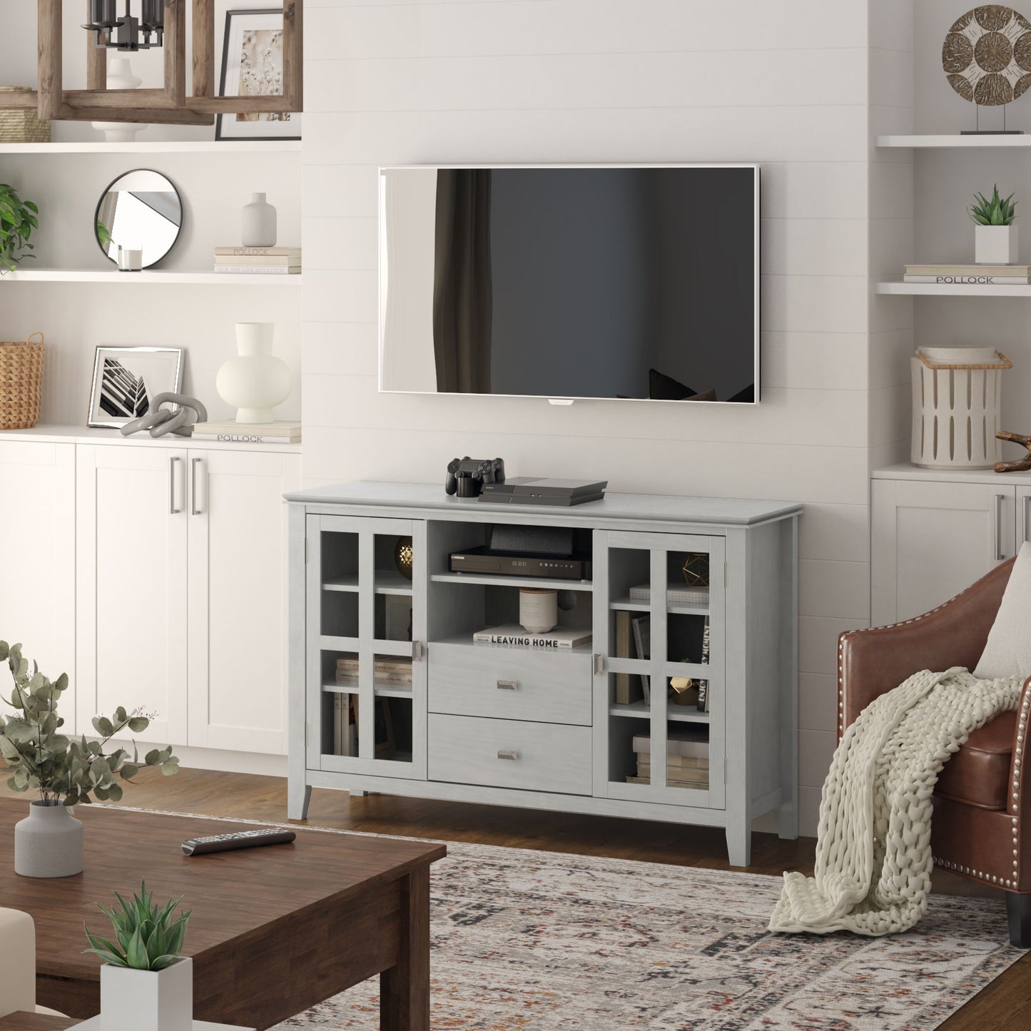 Artisan - Tall TV Media Stand - Fog Gray