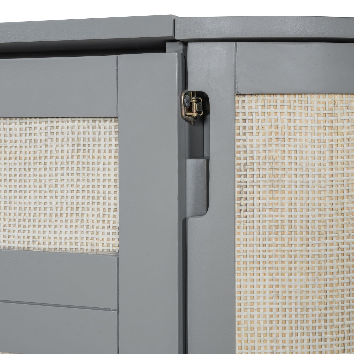 Queen Murphy Bed With Hidden Storage & Modern Woven Design - Gray
