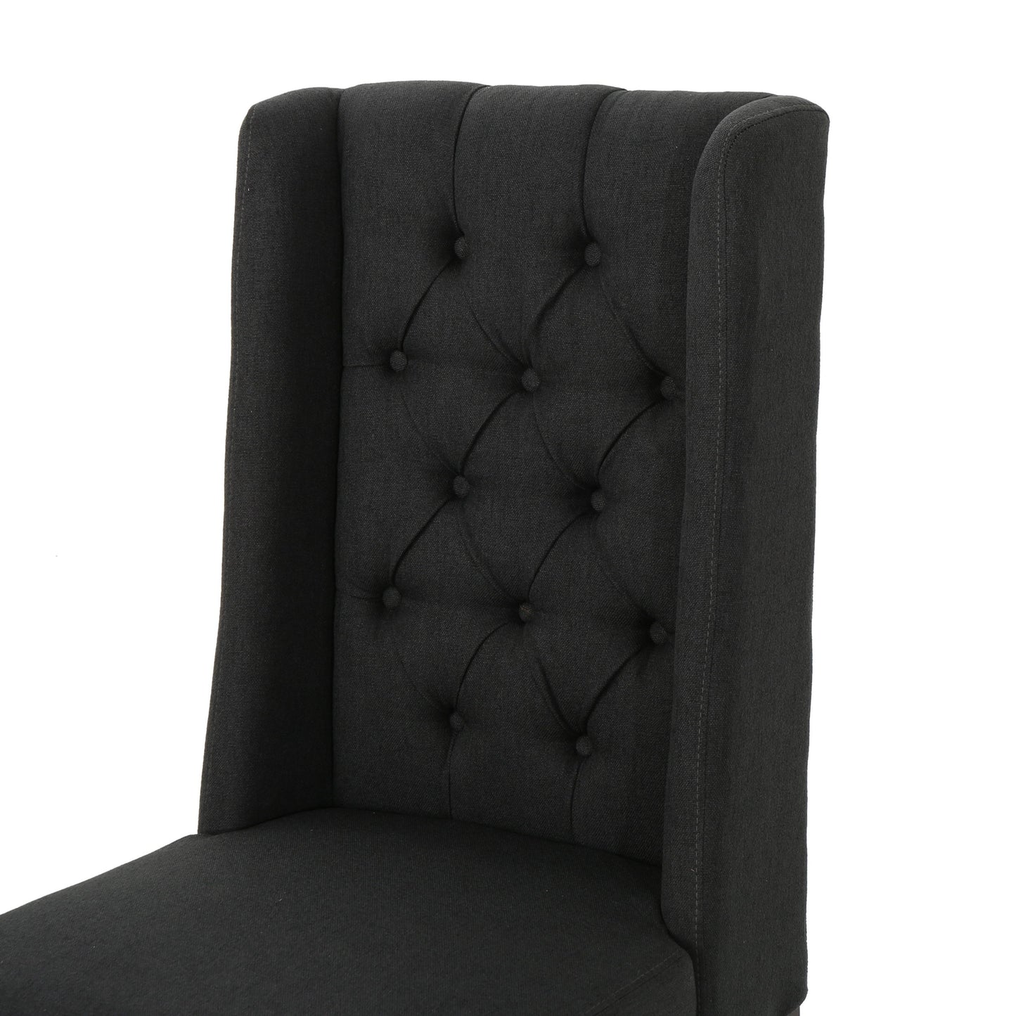 Contemporary Dining Chair (Set of 2) With Tufted Design - Charcoal