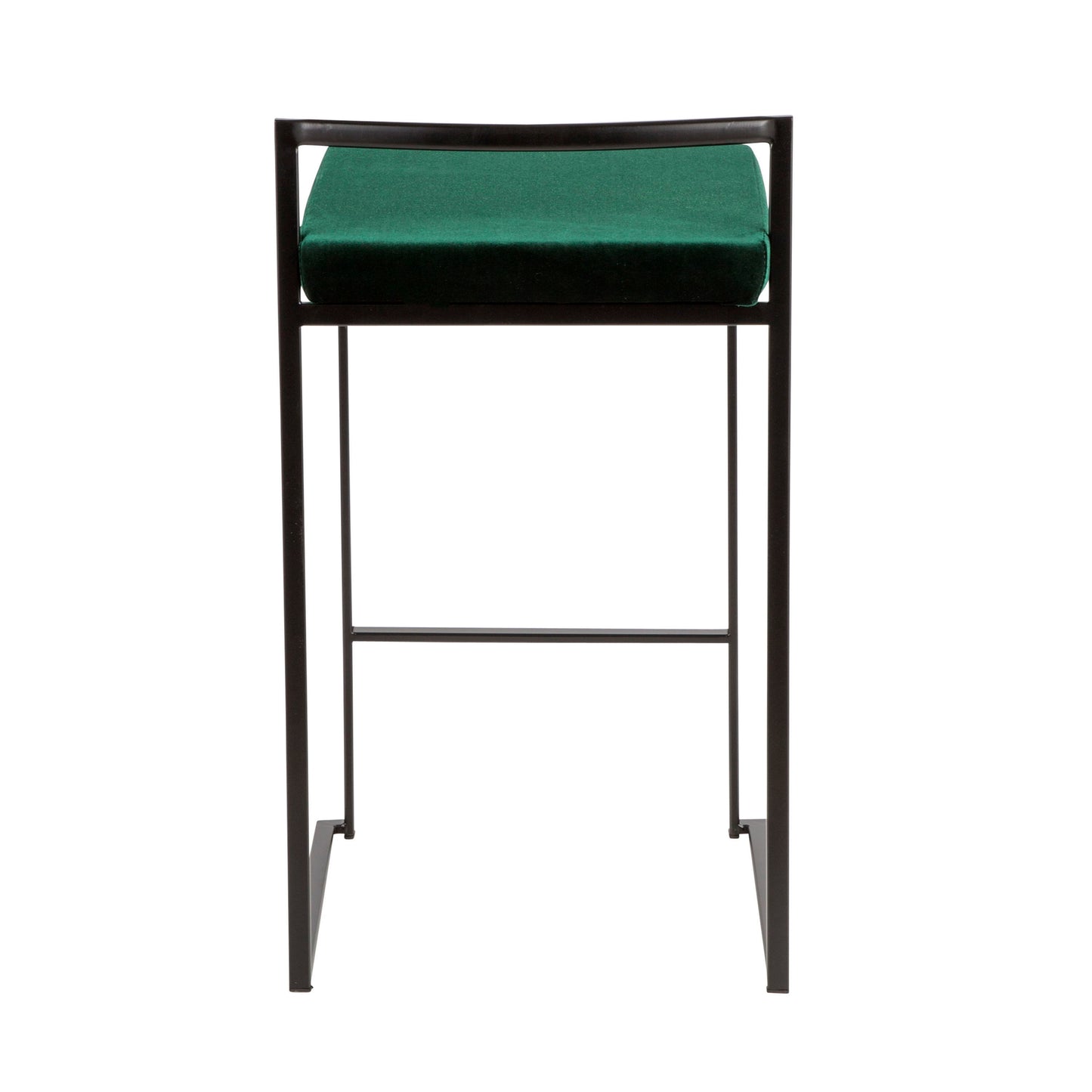 Fuji - Contemporary Stackable Counter Stool (Set of 2) - Black / Green