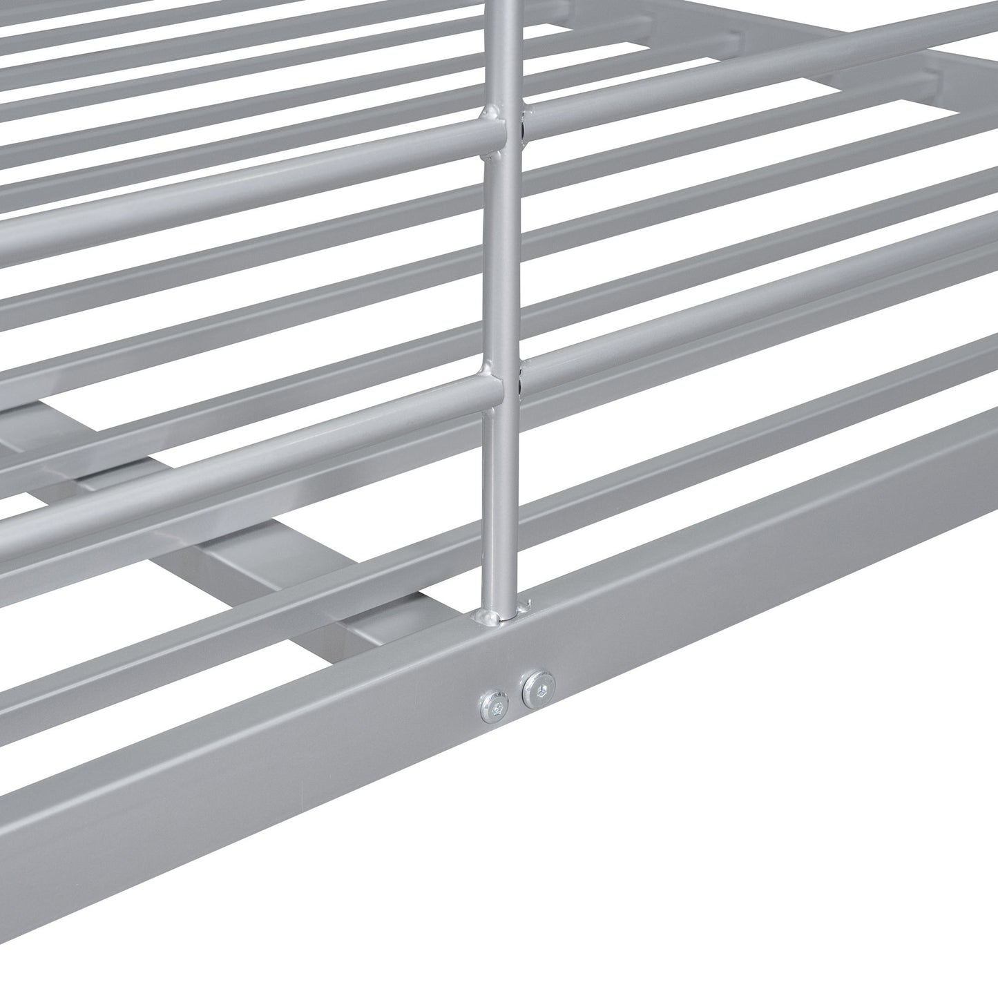 Full Long Over Queen Metal Bunk Bed - Sliver