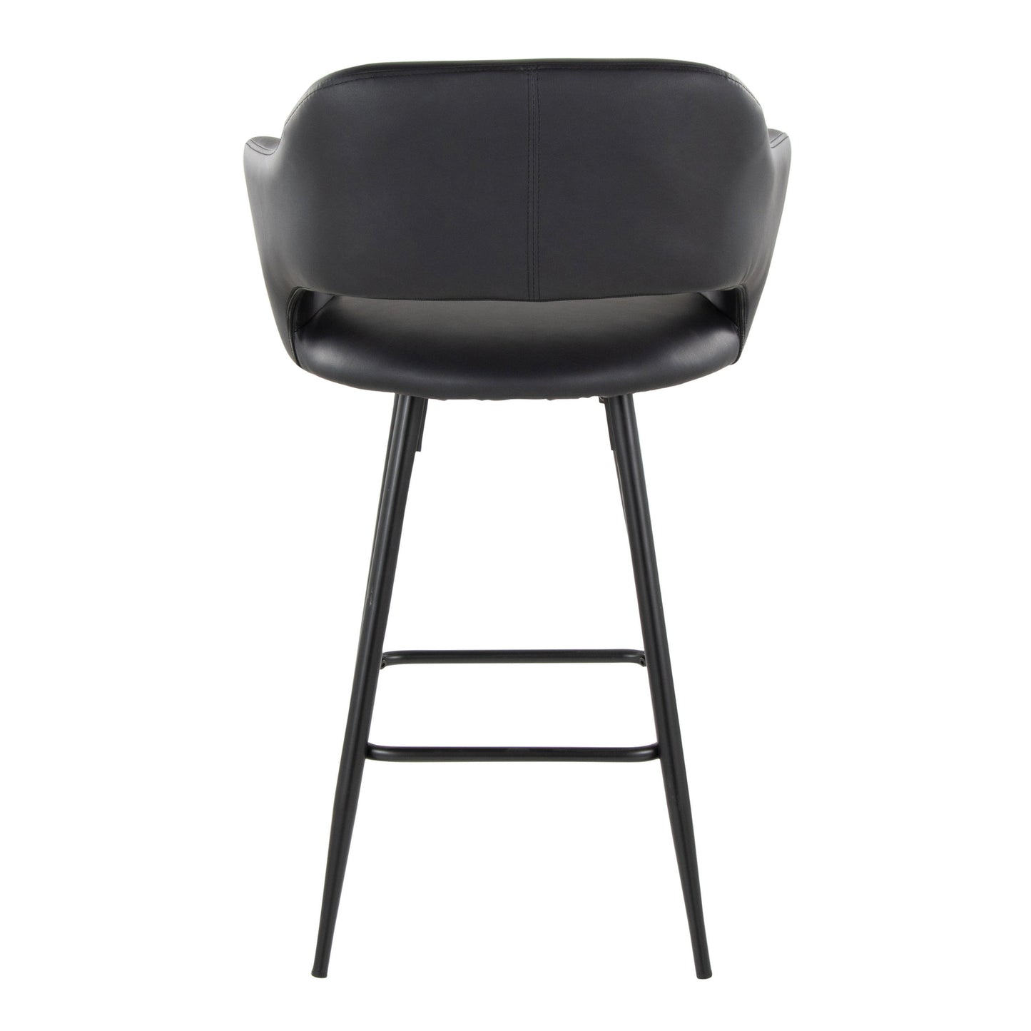 Margarite - Contemporary Fixed Height Counter Stool With Square Footrest (Set of 2) - Black