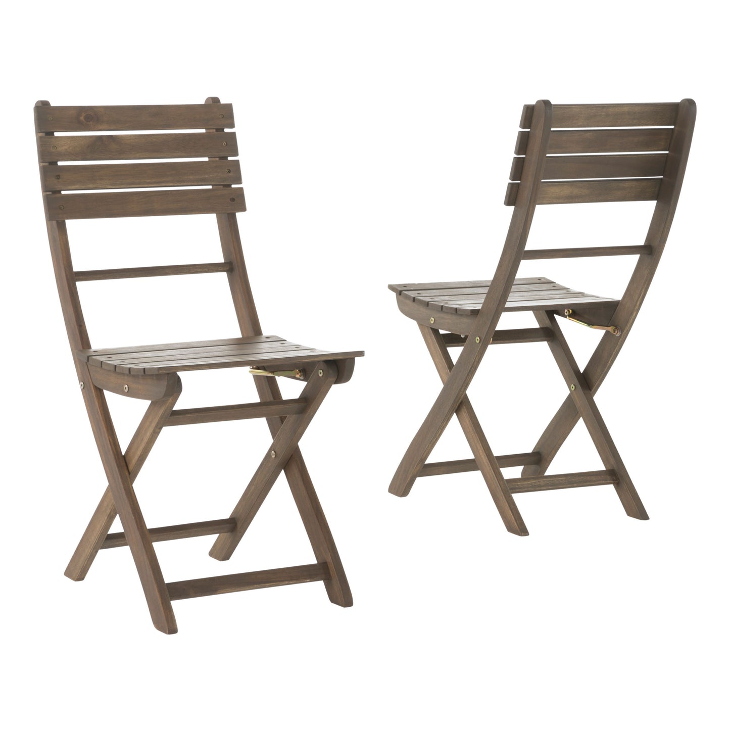 Outdoor 3 Pieces Half Round Folding Bistro Set: Weather Resistant, Space Saving - Gray