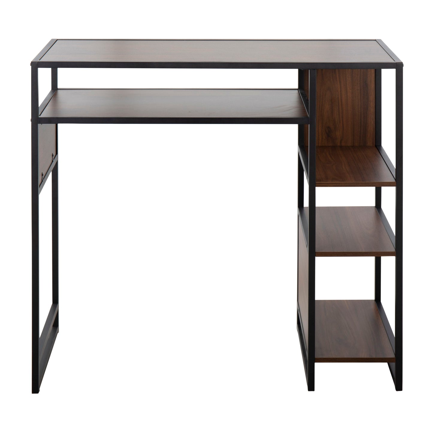 Display Farmhouse Bar Height Table With Storage Space - Black / Walnut