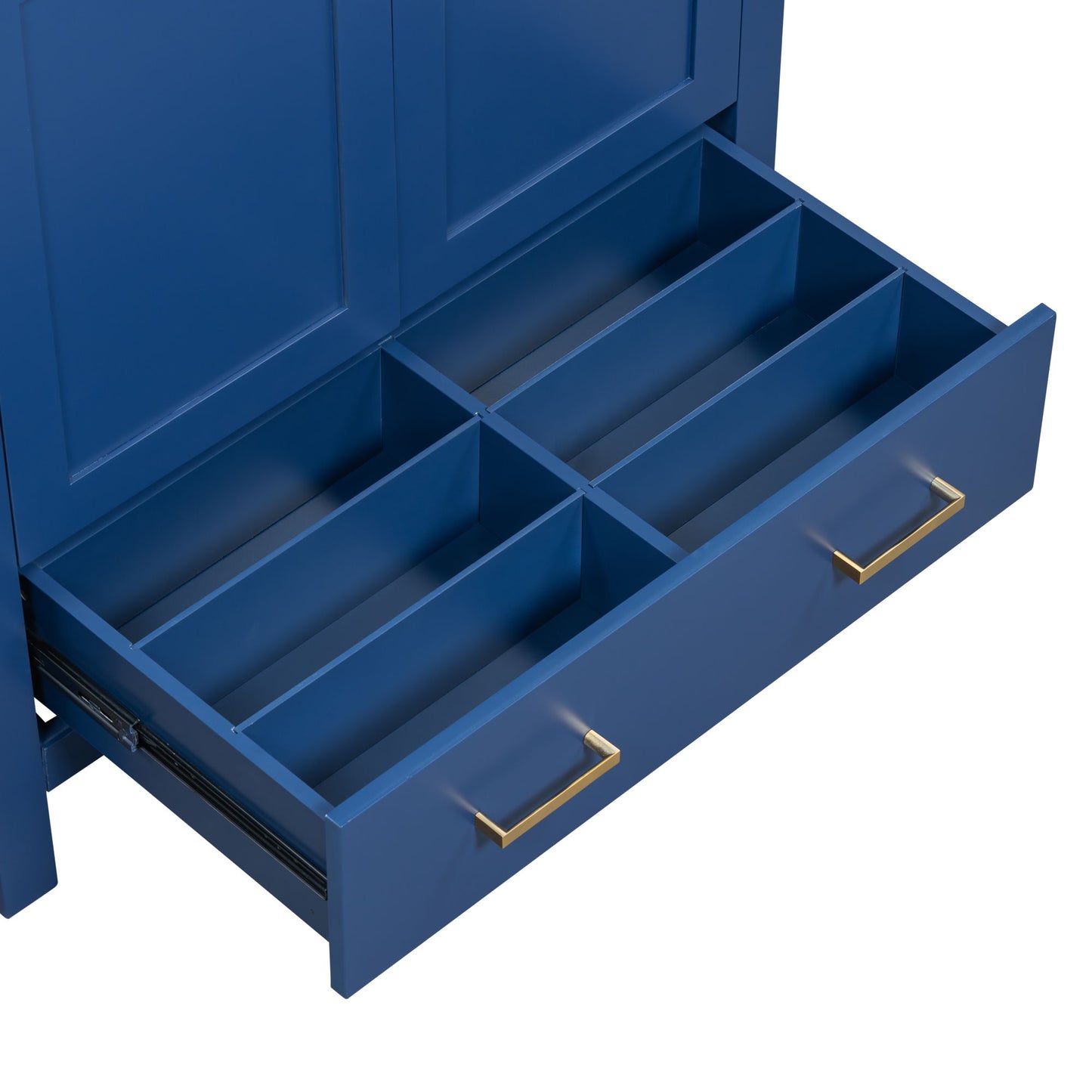 Bathroom Vanity With Single Sink, Combo Cabinet Undermount Sink, Bathroom Storage Cabinet With 2 Doors And A Drawer, Soft Closing, Multifunctional Storage, Solid Wood Frame - Blue