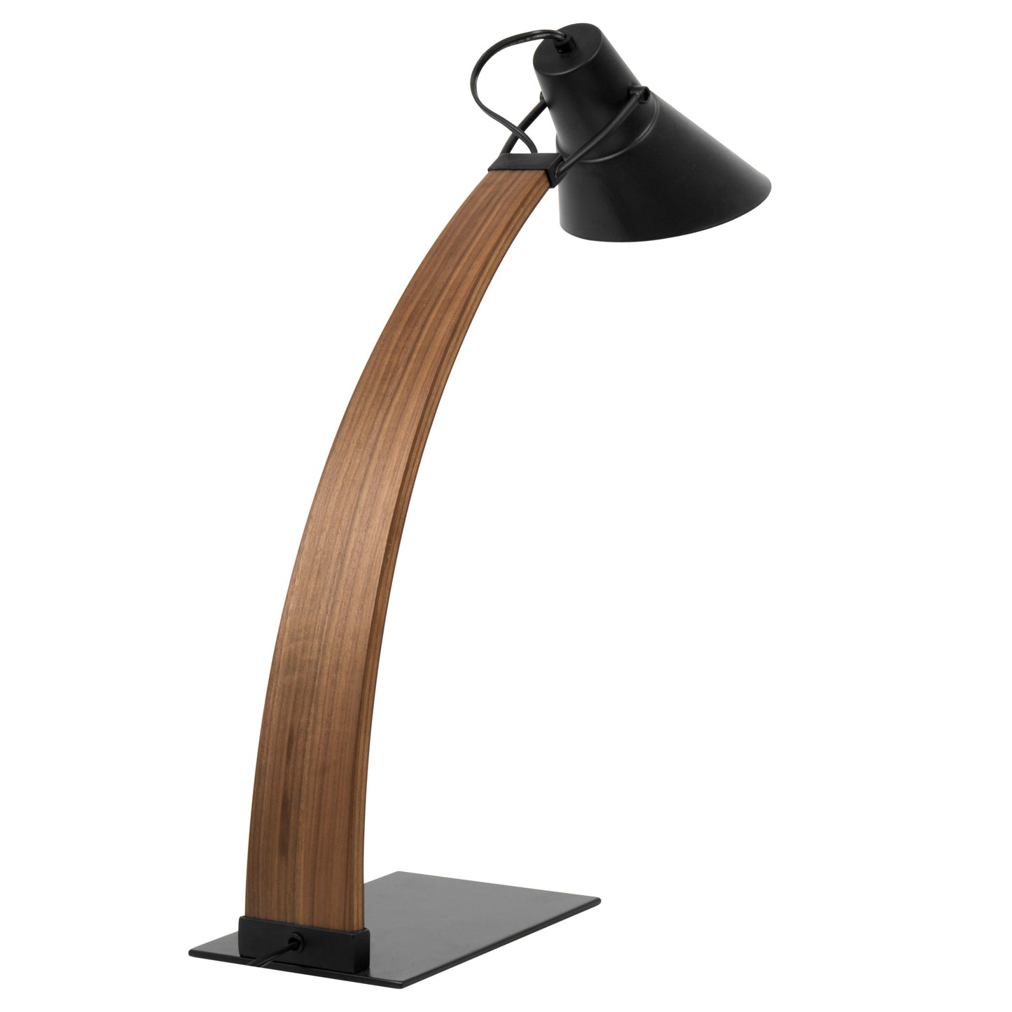 Noah - Mid-Century Modern Table Lamp - Walnut / Black