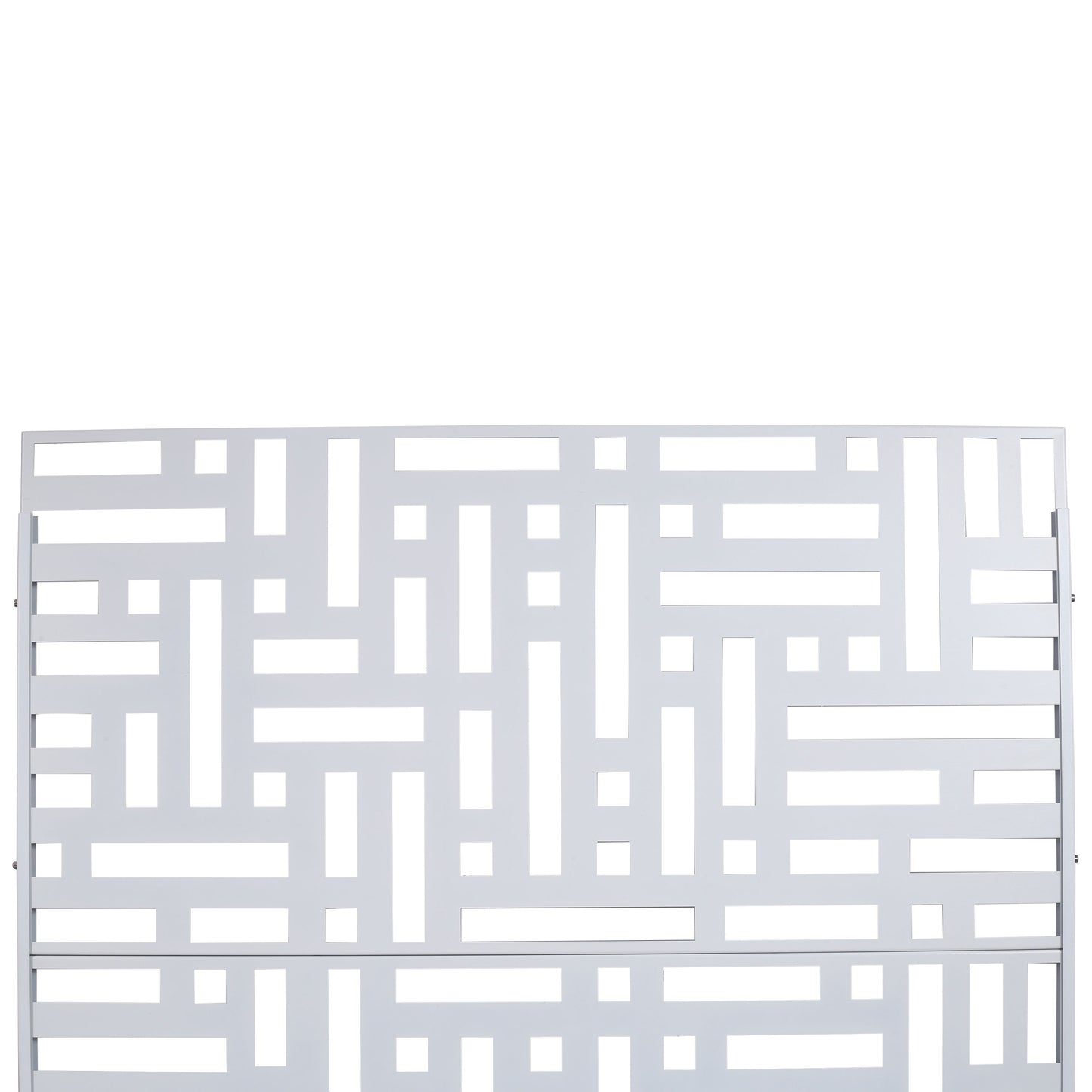 Decorative Freestanding Metal Privacy Screen For Indoor & Outdoor Use - White