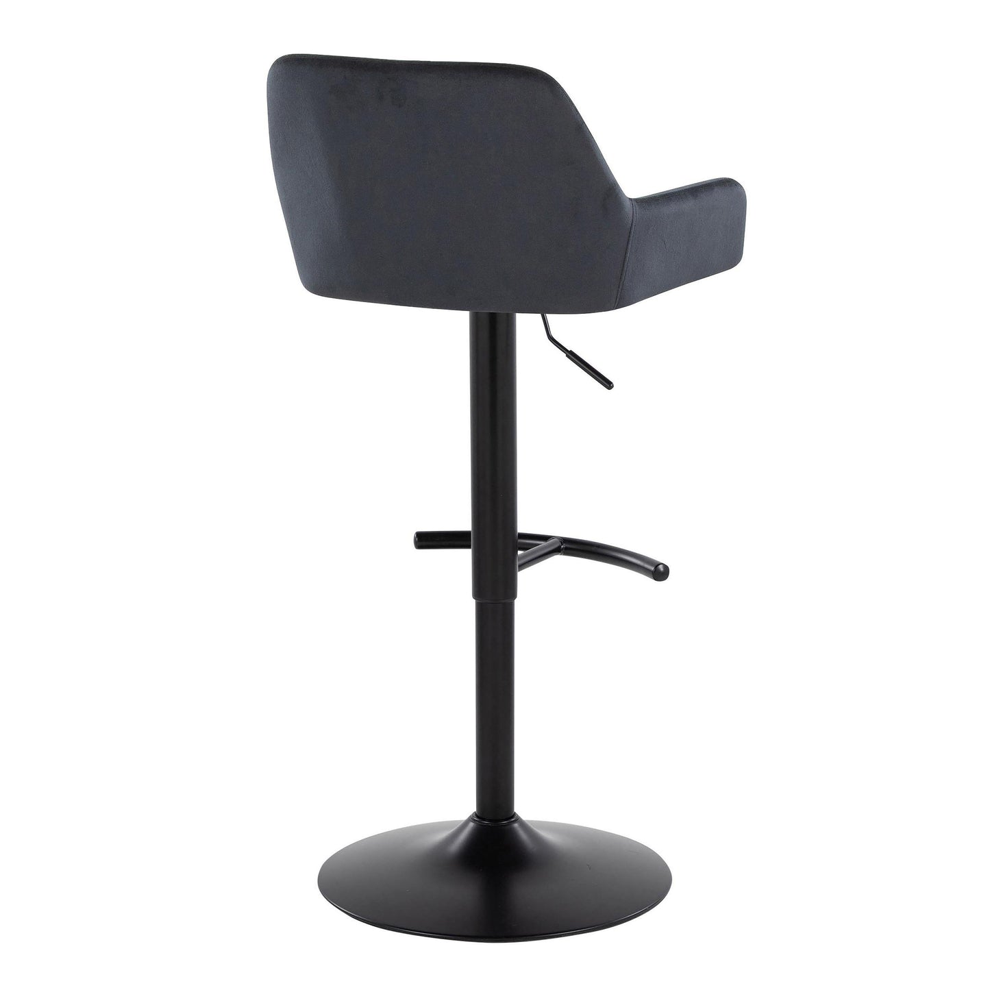 Daniella - Contemporary Adjustable Barstool With Swivel With Rounded T Footrest (Set of 2) - Black