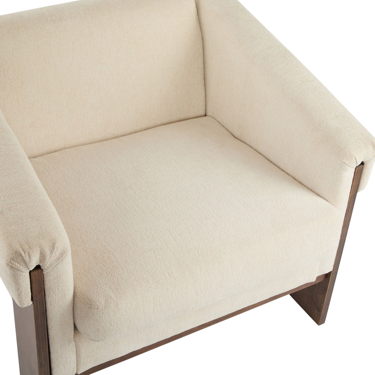 Sierra - Vintage Modern Accent Chair With Deep Cushions And Wide Armrests - Beige