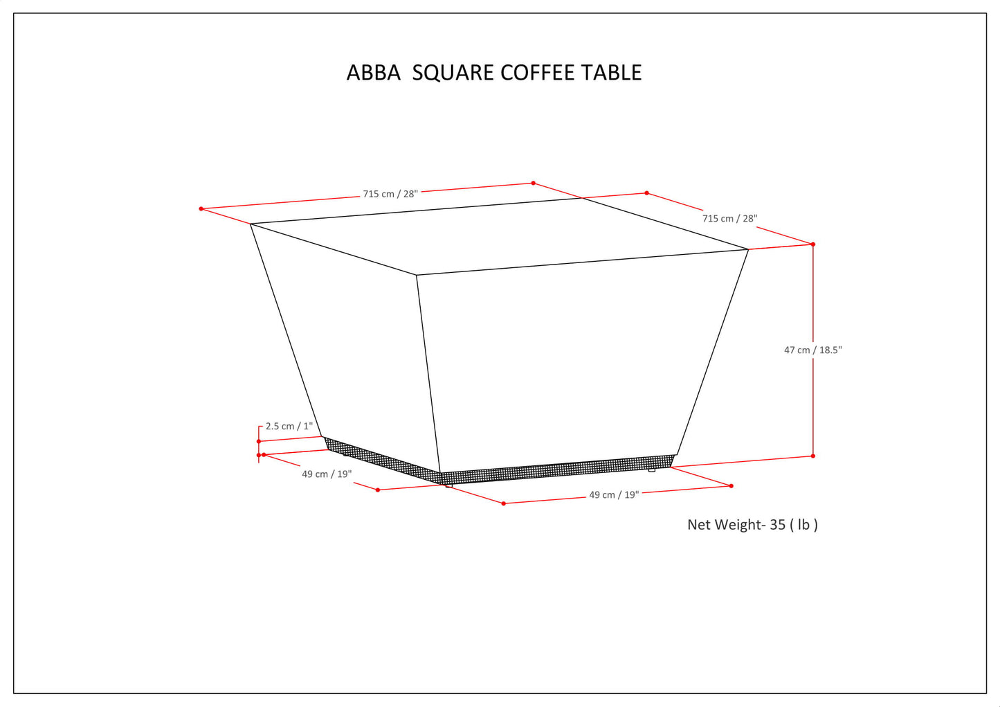 Abba - Square Coffee Table - White Wash