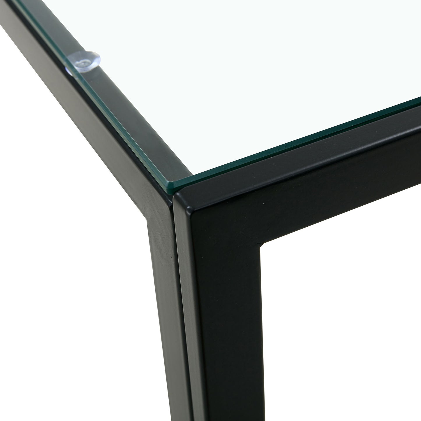 Coffee Table (Set of 2), Square Modern Table With Tempered Glass Finish For Living Room - Transparent / Black