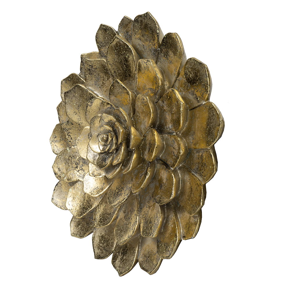 Succulent Wall Plaque - Gold