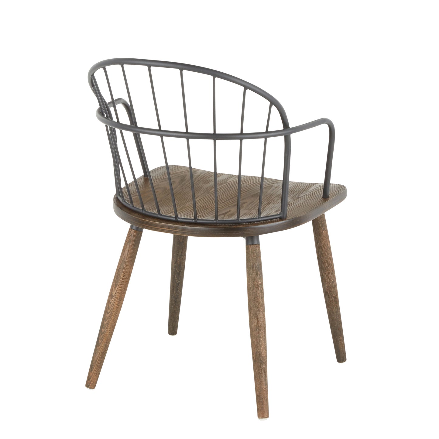 Riley - Farmhouse / Dining Chair With Arms (Set of 2) - Dark Walnut / Brown / Black