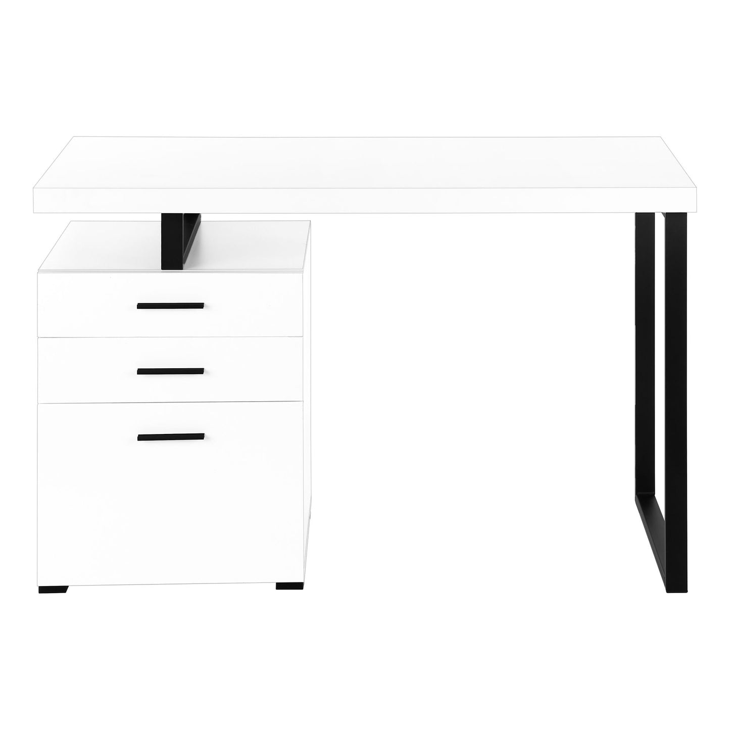Computer Desk For Home Office, Laptop, Left Right Set - Up, Storage Drawers - White