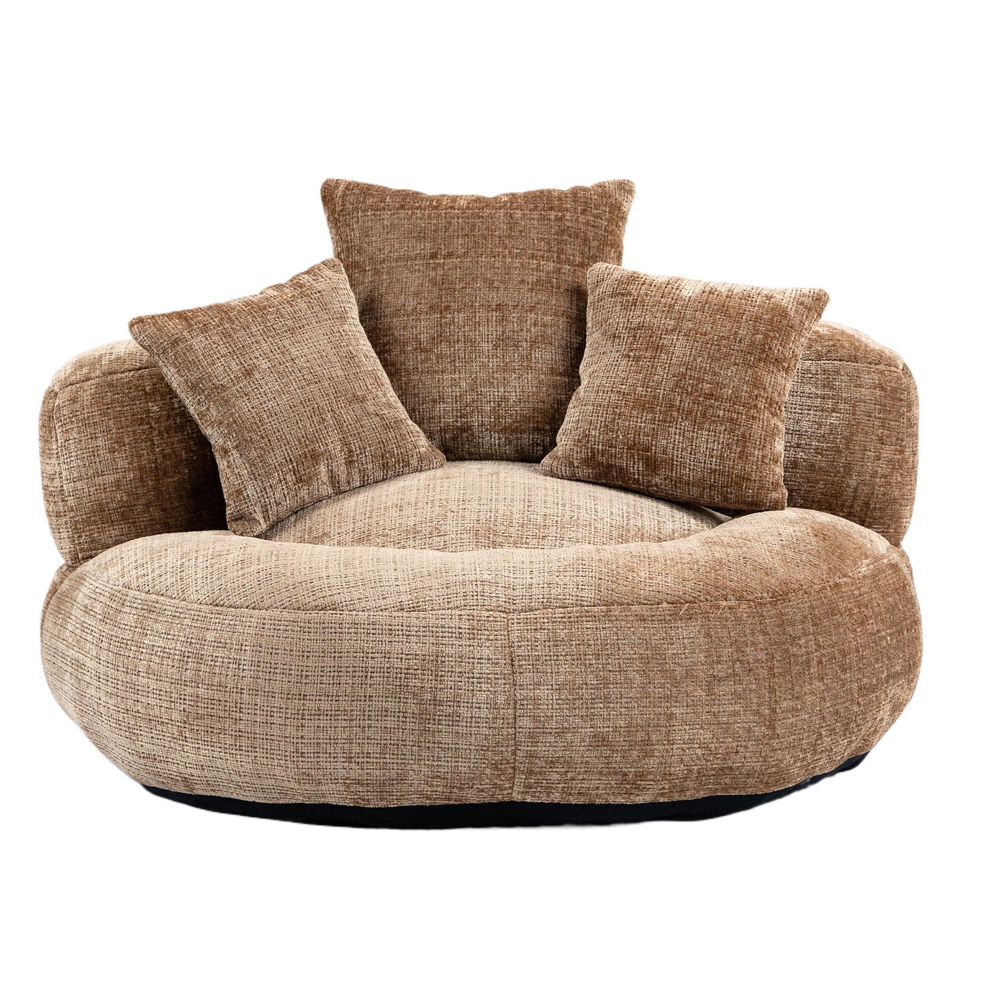 Lazy Sofa Durable Comfort Lounger High Back Bean Bag Chair With 3 Pillows - Coffee