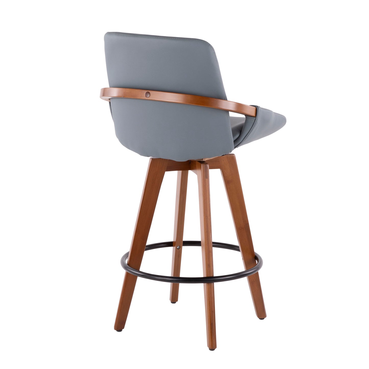 Cosmo - Mid-Century Counter Stool - Gray / Walnut
