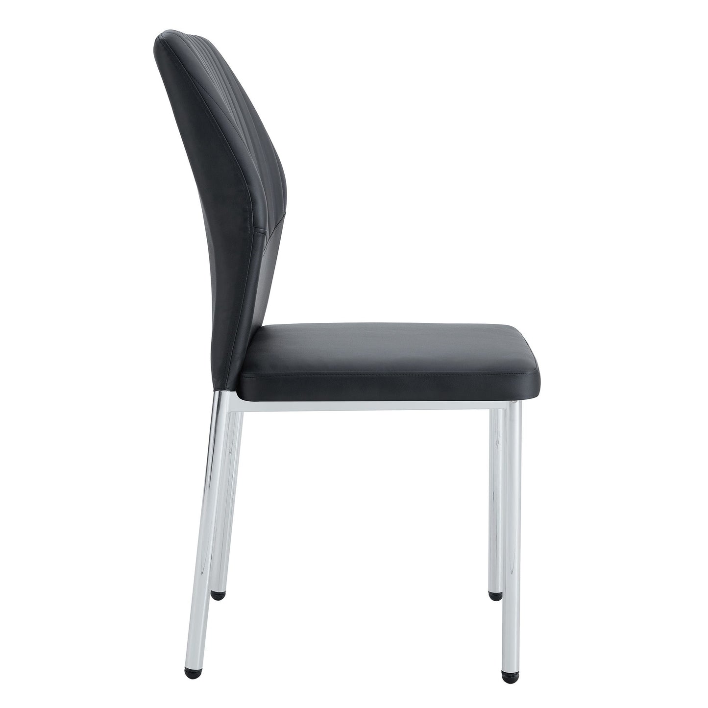 Luxury Simple Chair High Resilience Dining Chair Material With Metal Leg (Set of 6) - Black / Silver