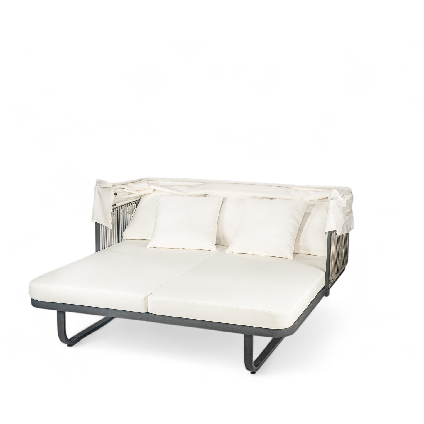 Outdoor Patio Daybed Rattan Daybed Outdoor Sunbed With Detachable Pillows For Patio, Backyard, Pool - Beige