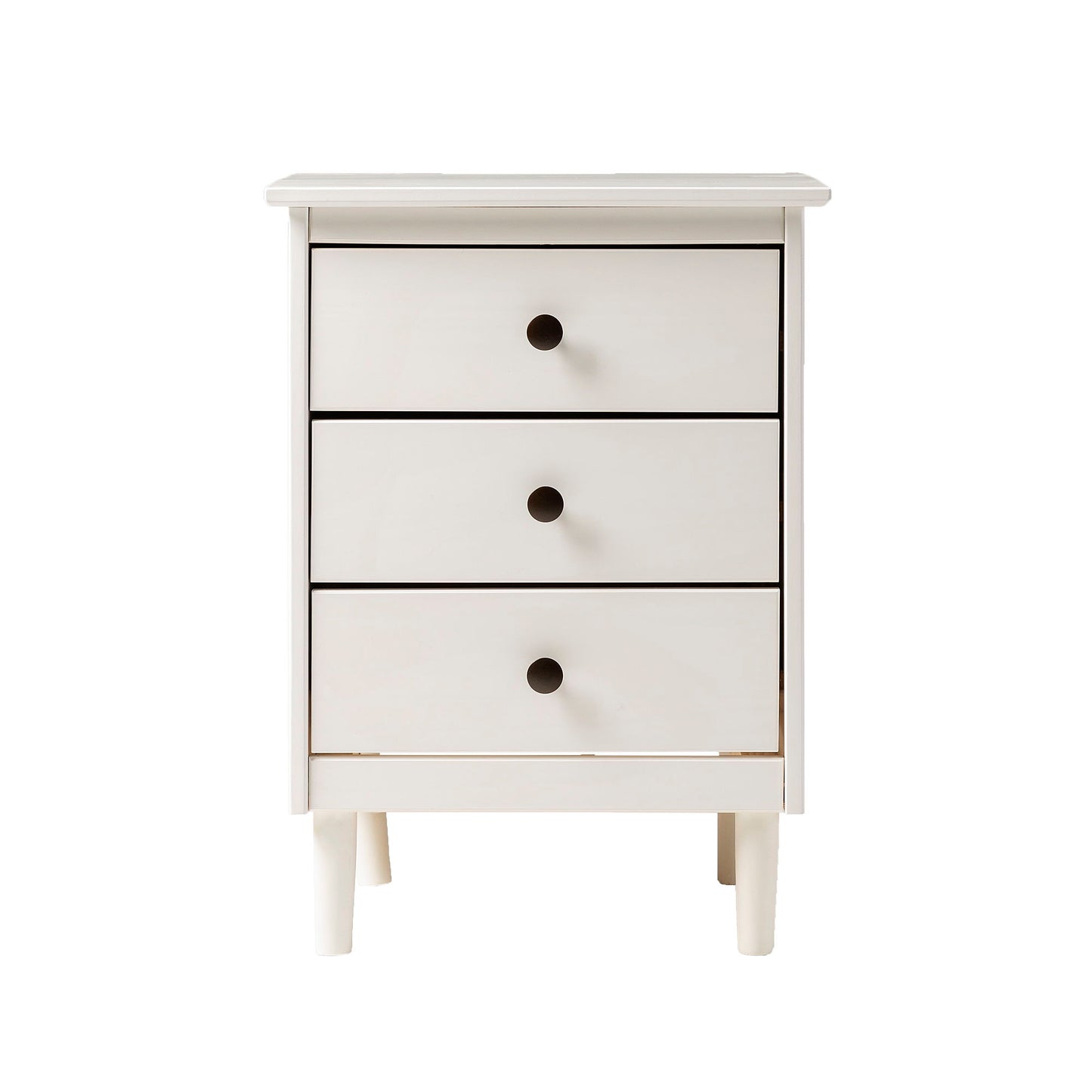 Classic 3 Drawer Solid Wood Nightstand - White