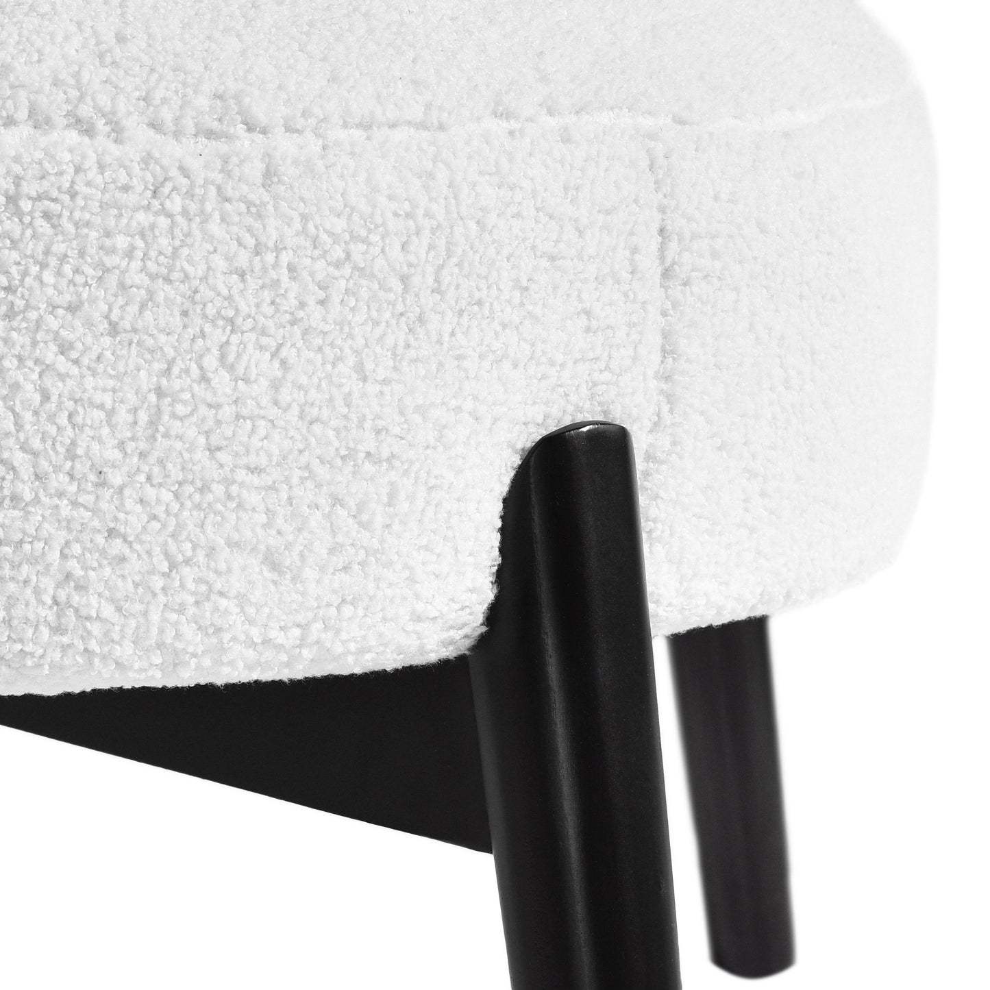 Upholstered Accent Chair, Modern Living Room Chairs, Reading Armchair For Sunroom Bedroom - White