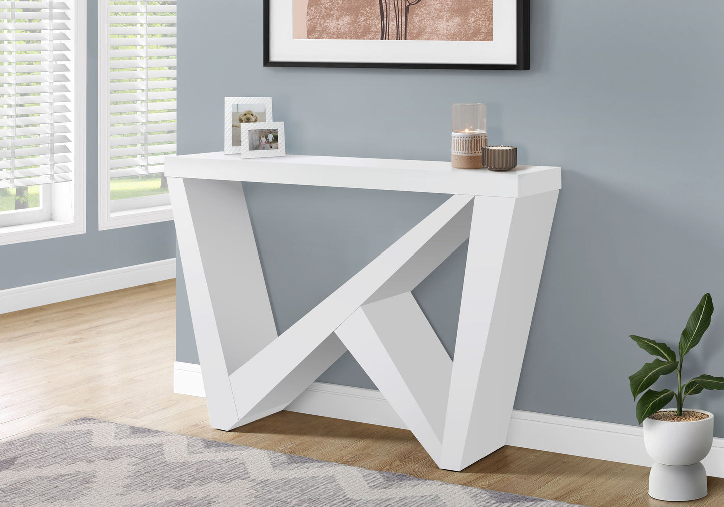 Accent Console Table For Entryway - White