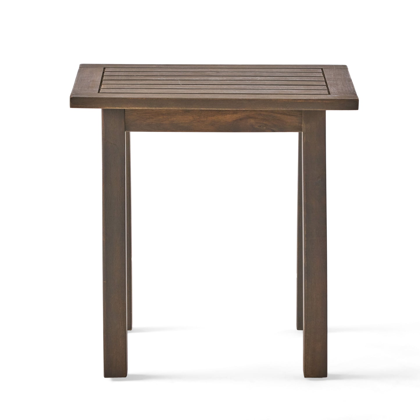Kinesis - Outdoor Side Table With Slatted Top And Wood Frame - Gray