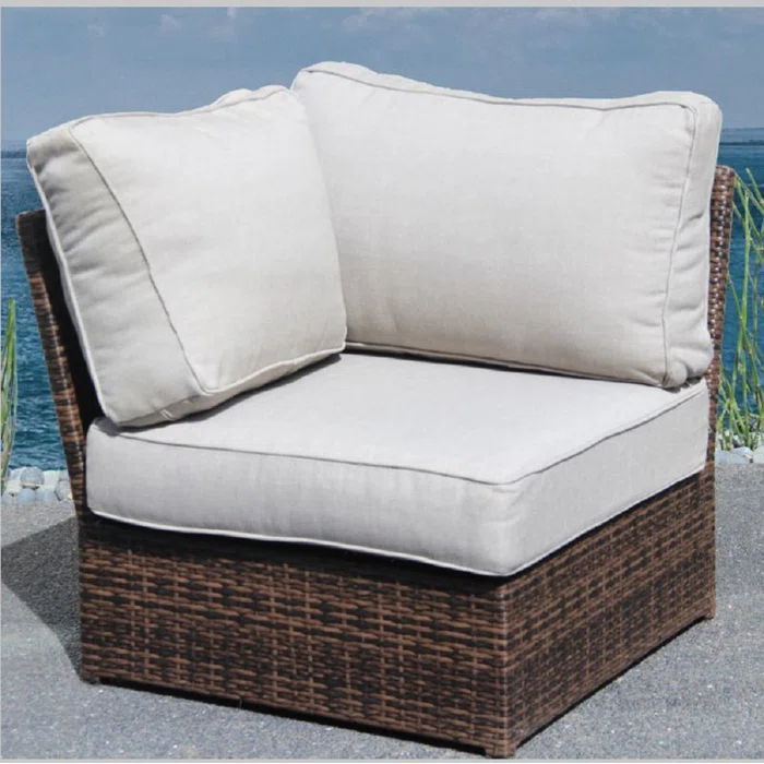 Shick - Corner Wedge Patio Chair With Cushions - Espresso