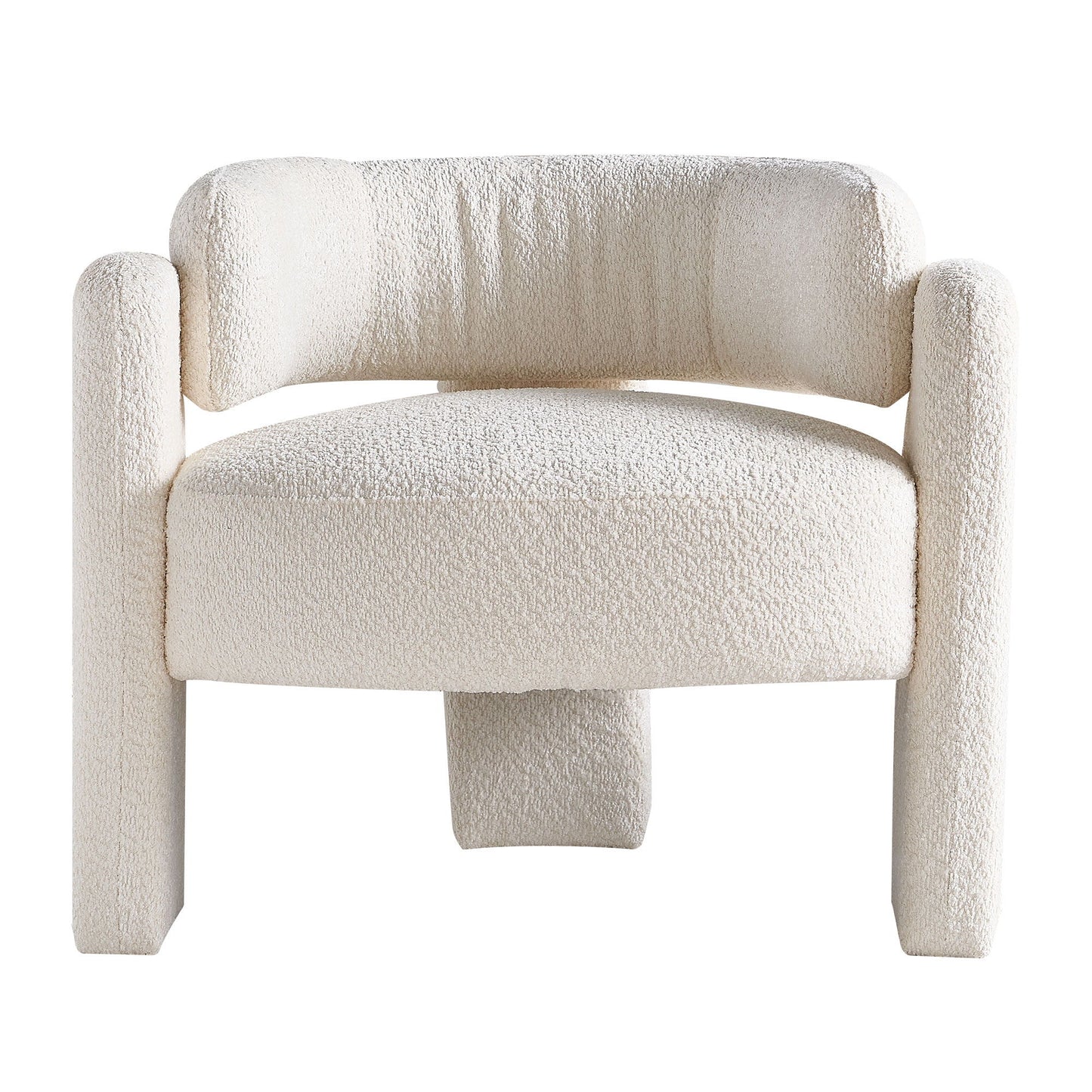 Boucle Upholstery Accent Chair - Beige