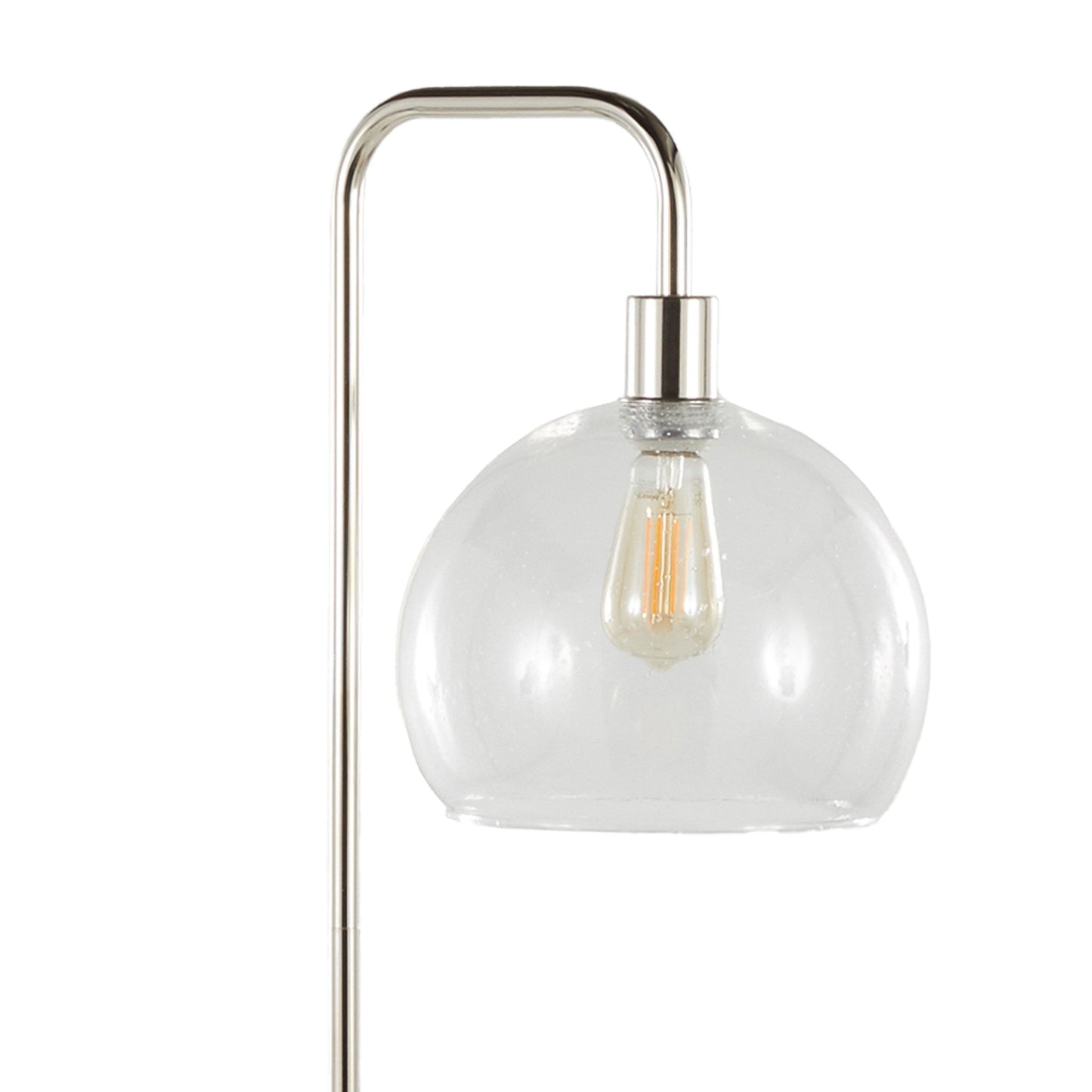 Metro - Contemporary Floor Lamp - Polished Nickel / Clear Seeded