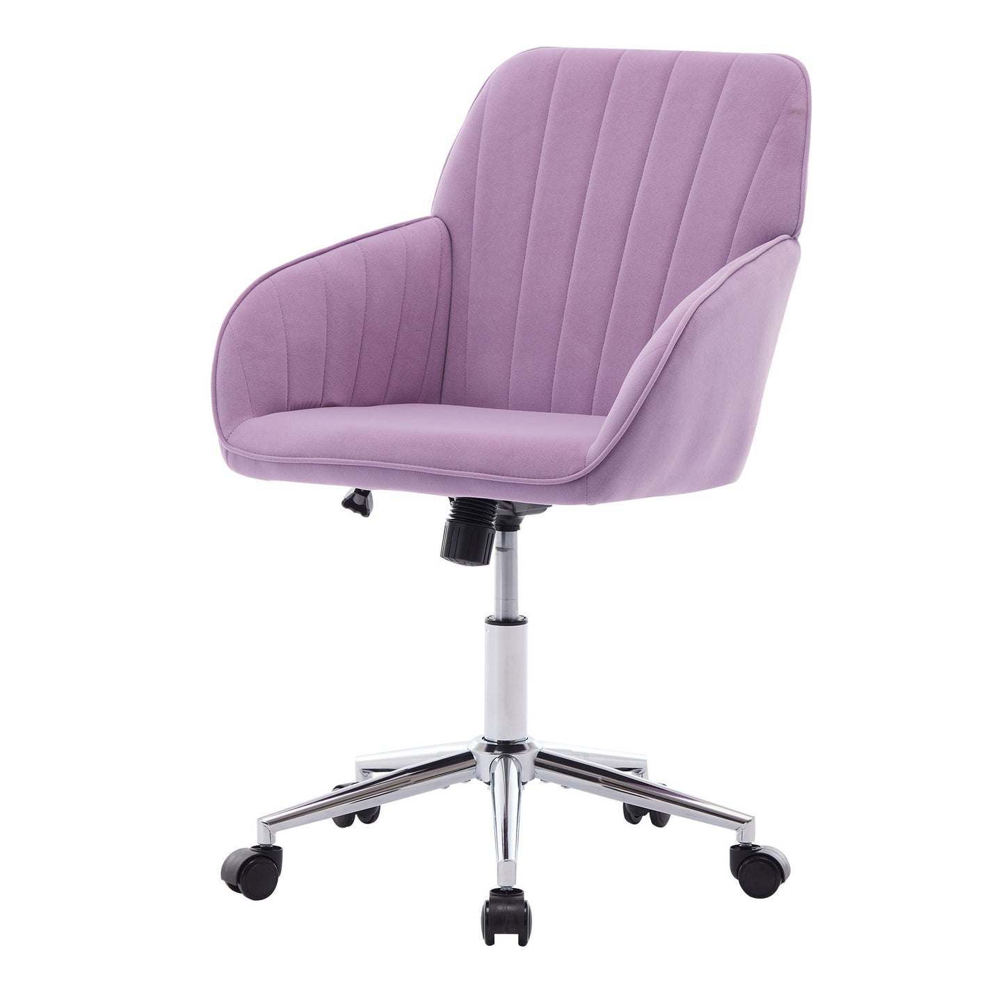 Ergonomic Swivel Office Chair, Comfortable Backrest Seat, Velvet, Adjustable For Home And Bedroom - Lilac