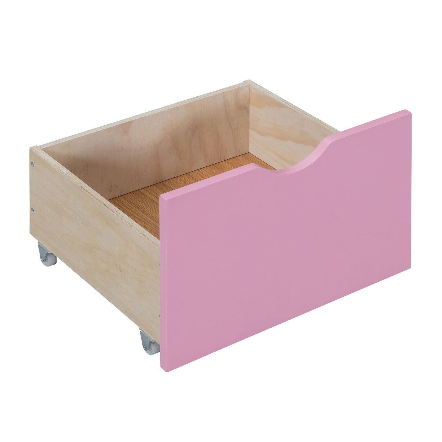 Twin Over Twin Bunk Bed With Changeable Table, Bunk Bed Turn Into Upper Bed And Down Desk - Pink