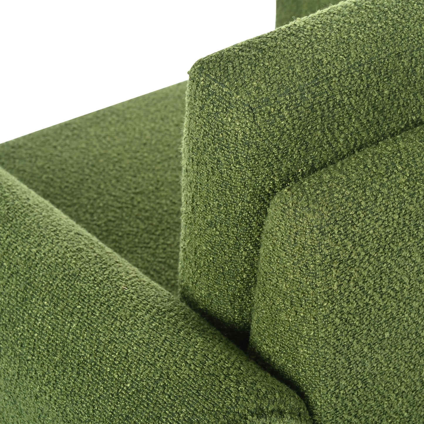 Modern Boucle Upholstered Accent Chair Sturdy Support & Luxurious Comfort Solid, Manufactured Wood - Green