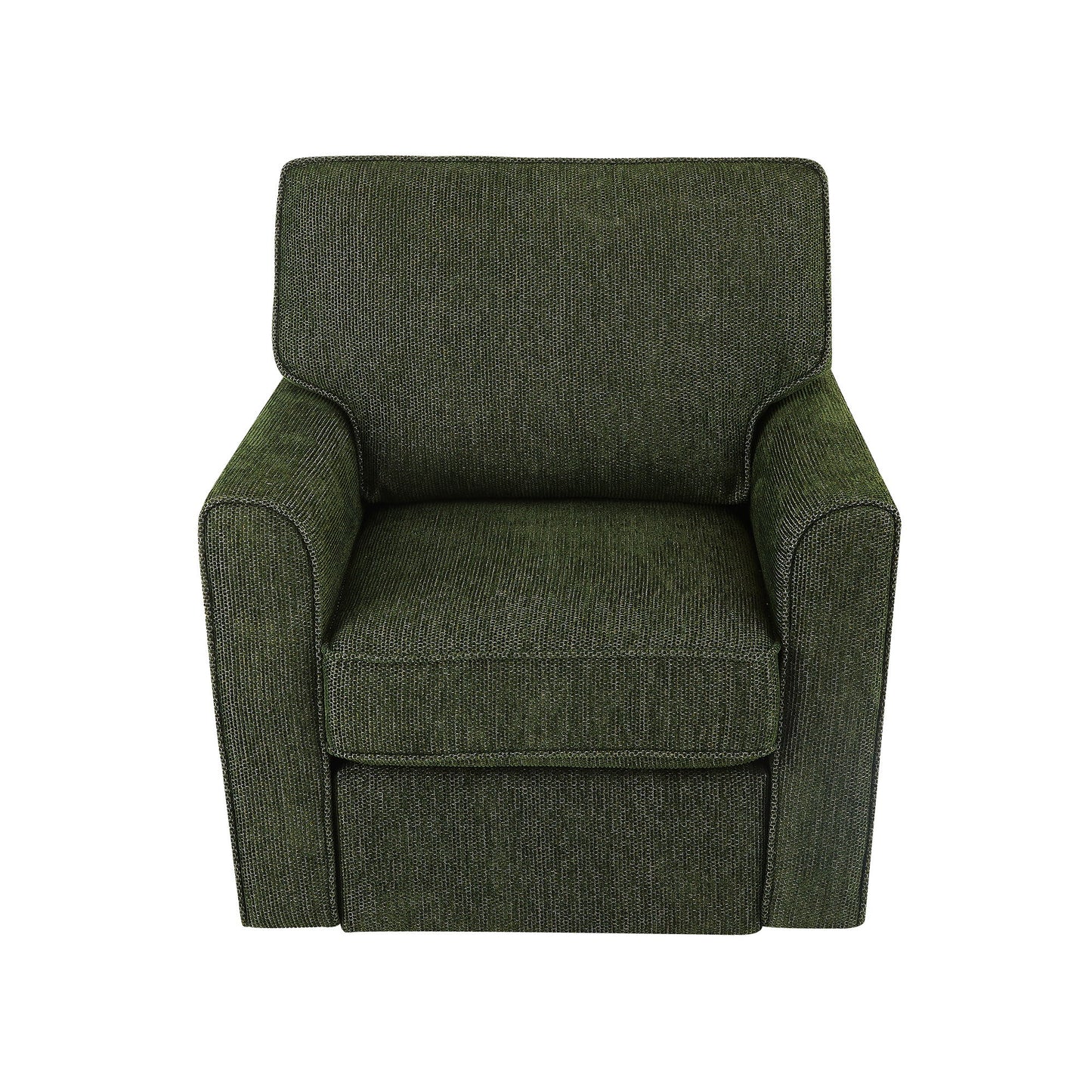 360ÔøΩÔøΩ Swivel Chair Accent Barrel Armchair With Side Pockets, Chenille Upholstery, Compact Size - Green