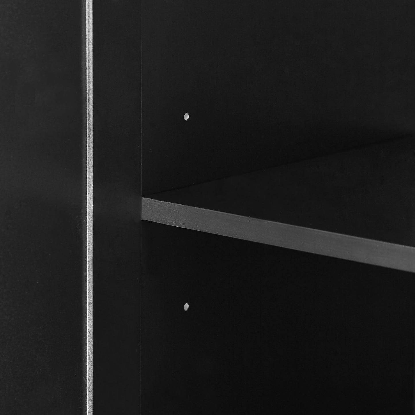 Tall Bathroom Storage Cabinet, Cabinet With 2 Doors And Drawers, Adjustable Shelf - Black